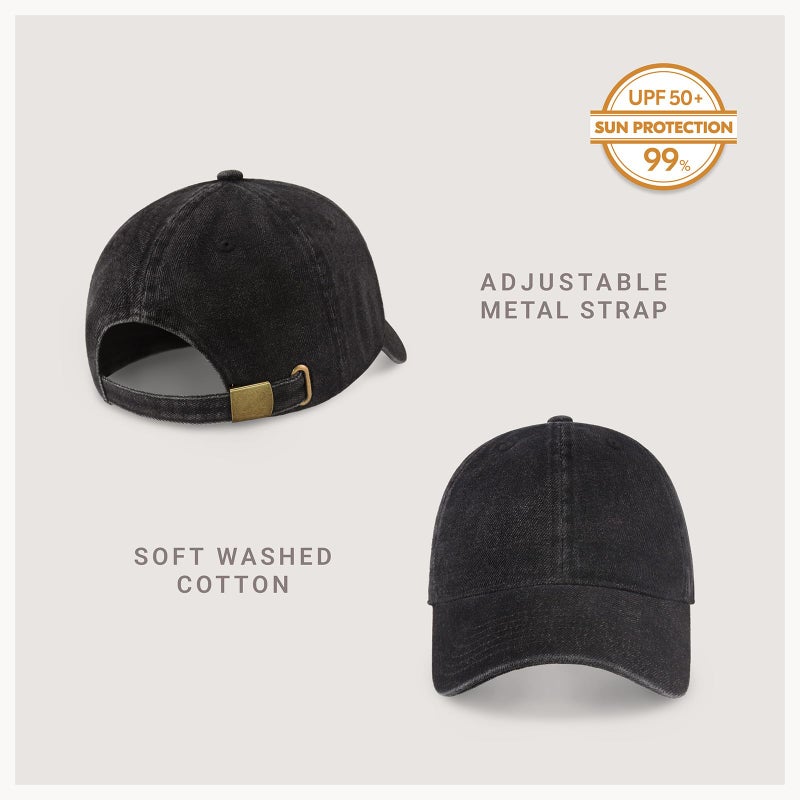 CHOK.LIDS Everyday Premium Dad Hat Unisex Cotton Baseball Cap for Men and Women Adjustable Lightweight Polo Style Curved Brim (Black Denim) - Image 2
