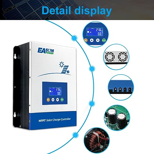 POWLAND 100A MPPT Solar Charge Controller,12V/24V/36V/48V Auto,Max Input 150V LCD Display Regulator Intelligent Regulator Charge Controller - Image 3