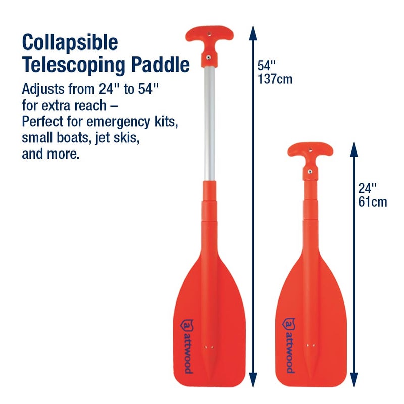 Attwood 11826-1 Emergency 24-inch to 54-inch Telescoping Paddle for Boating, Orange - Image 4