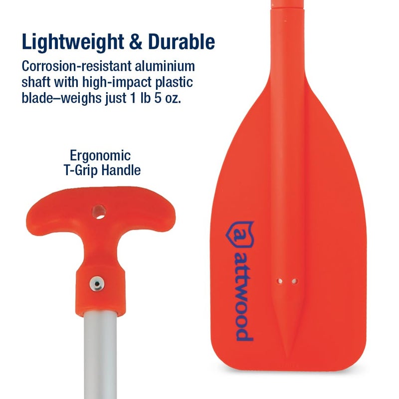 Attwood 11826-1 Emergency 24-inch to 54-inch Telescoping Paddle for Boating, Orange - Image 5