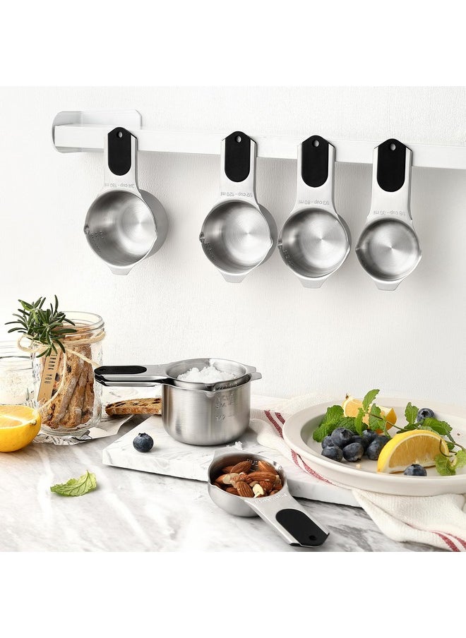 Spring Chef Spring Chef Magnetic Measuring Cups & Spoons Set (Patent Pending), Strong N45 Magnets, Heavy Duty Stainless Steel Fits in Spice Jars for Baking & Cooking, BPA Free, Round Set of 15 with Leveler, Black  - Image 2