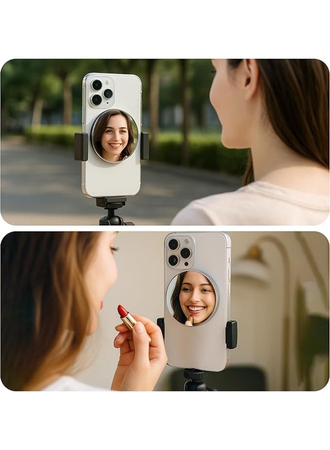 Magnetic Selfie Mirror for Back Camera – Wide-Angle Convex Vlog Mirror for iPhone & All Smartphones, Clip-On Rear Camera Selfie Monitor for Content Creators & Vlogging (5.6 x 5.6 cm) - Image 2