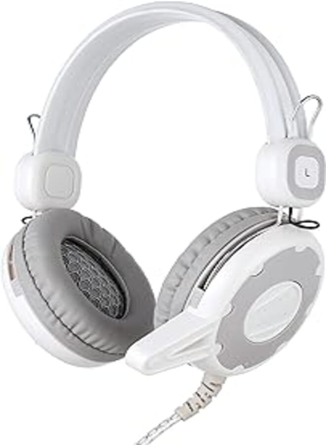 XP KX 2850 Gaming Stereo Bass Wired Headset with Mic For PC or Laptop - White Headphones Headset