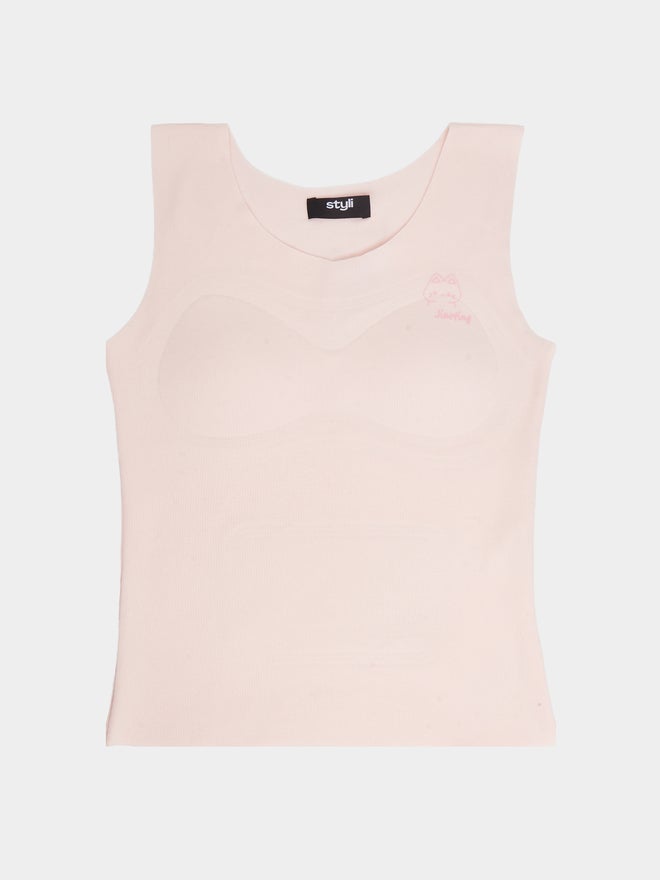 Styli Teen Girls Knit Vest with Pads - Image 1
