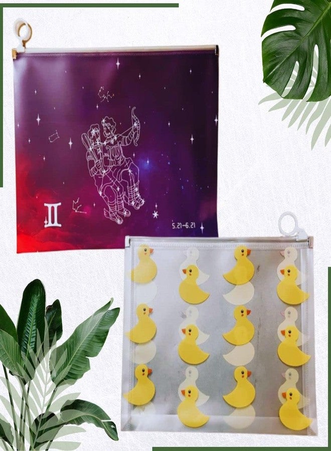 Mallexo Plastic Zipper Envelope Bag A4 Thickened File Organizer, Fashion Office Document Clutch Paper Folder Bag Transparent File Folder Storage Pouch Case Design Stationary 6PC (A5_21CM_17CM) - Image 2