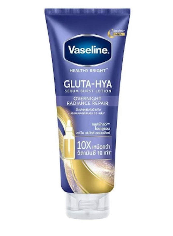 Vaseline Healthy Bright Gluta Hya Serum Burst Lotion Overnight Radiance Repair 330ml