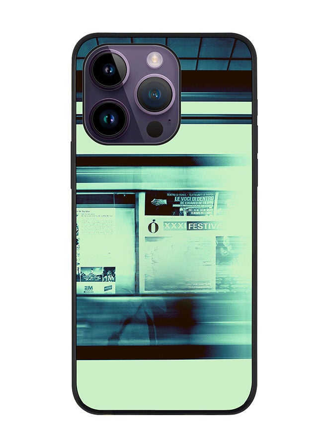 Stylizedd Rugged Black edge case for Apple iPhone 14 Pro Slim fit Soft Case Flexible Rubber Edges Anti Drop TPU Gel Thin Cover - Blurry Station - Image 1