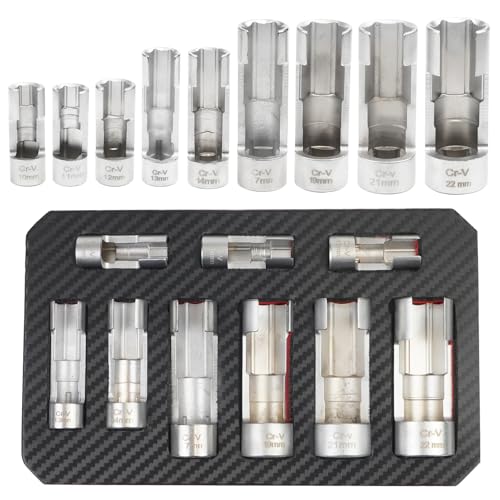BHB 9PCS 38 12 Diesel Injector Fuel Line Socket Wrench Set 1022mm for Easy Access to Injectors Strut Nuts Sensors - Image 1