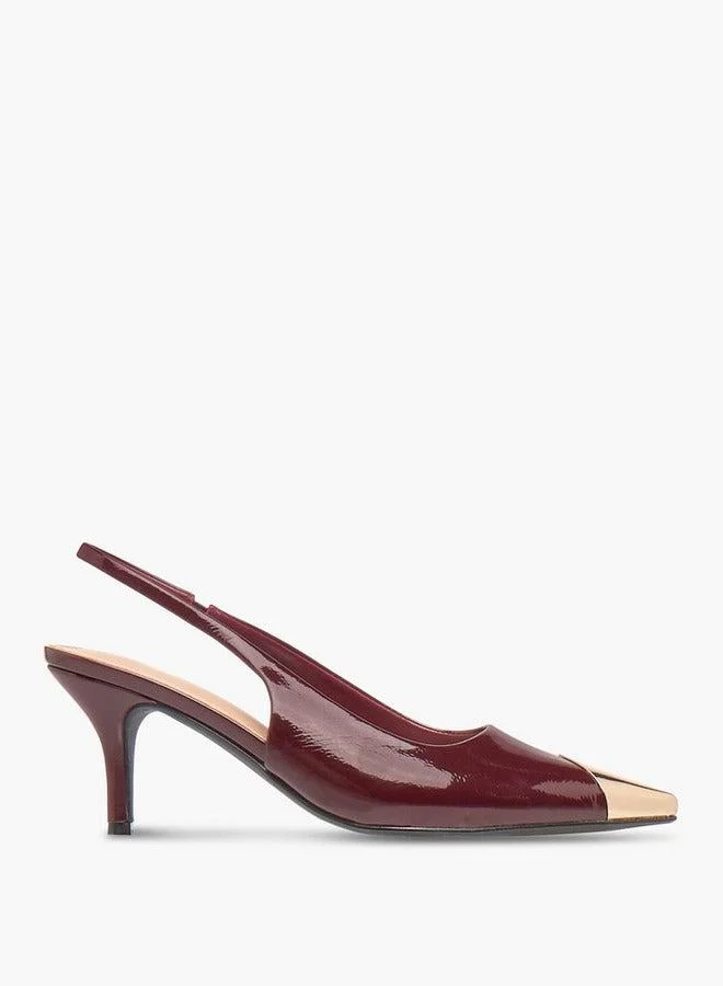 Celeste Women's Solid Pointed Toe Slingback Shoes with Stiletto Heels