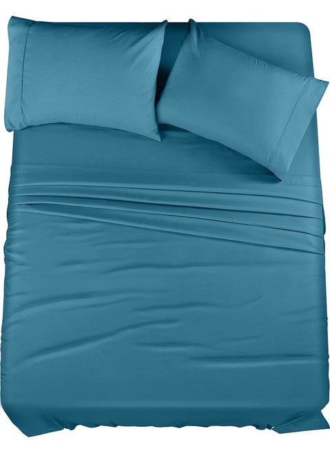 Utopia Bedding Full Bed Sheets Set - 4 Piece Bedding - Brushed Microfiber - Shrinkage and Fade Resistant - Easy Care (Full  Denim Blue)