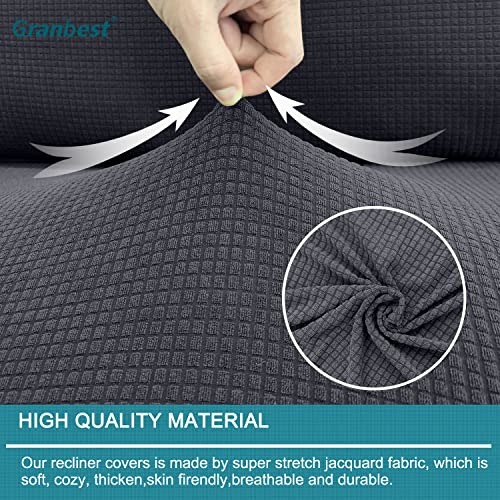 Granbest Water Repellent Futon Cover High Stretch Armless Sofa Covers Foldable Sofa Bed Covers Jacquard Futon Slipcover Waterproof Furniture Protector for Kids, Pets (Futon, Gray) - Image 4
