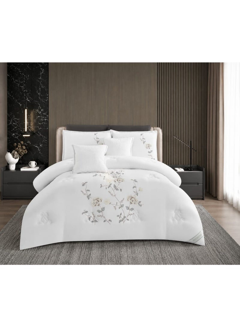 Luxury 8-Piece Embroidered Summer Bedding Set (Double) – Comfortable Materials and Attractive Modern Design - Image 3