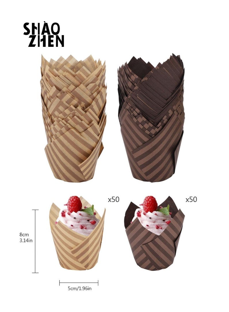 SHAOZHEN 100-Piece Cake Cup Liners Greaseproof paper baking cupcake Muffin liners - Image 2