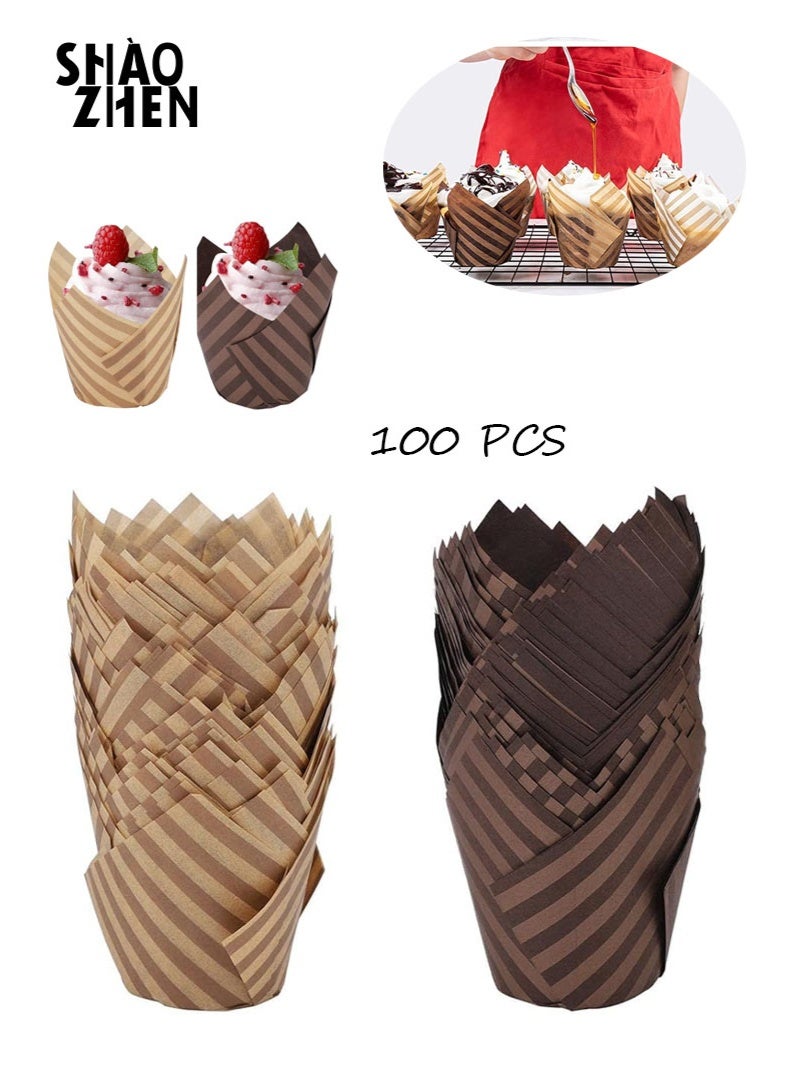 SHAOZHEN 100-Piece Cake Cup Liners Greaseproof paper baking cupcake Muffin liners - Image 1