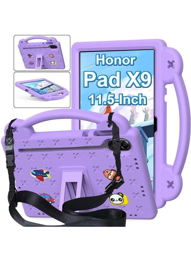General Case Compatible with Honor Pad X9 11.5 Inch 2023, DIY Accessories for Kids, Shockproof Case with [Pencil Holder] [Shoulder Strap] [Handle Stand]  - Image 1