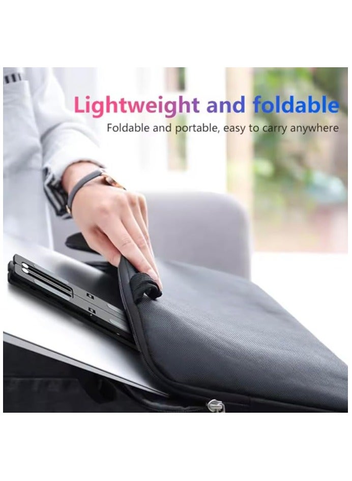 OMAKSS Laptop Stand for Desk, Adjustable Laptop Riser Foldable Portable Laptop Holder, Ventilated Cooling Notebook Stand for MacBook Pro Air, Lenovo, Dell, HP, Laptops,Tablet Black - Image 5