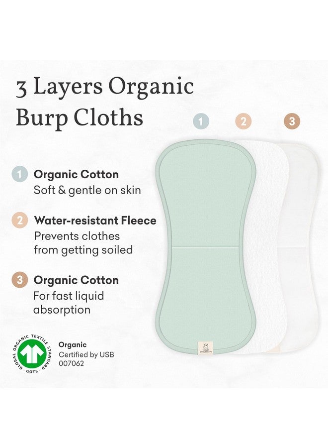 LittleHippo Baby Burp Cloth, 100% Organic Cotton, 5 Pack w/Pacifier Clip, Gift Box, Extra Absorbent & Soft, Boys & Girls, Baby Essentials Large Burping Cloths for Newborn Registry, 21"x10" - Image 3