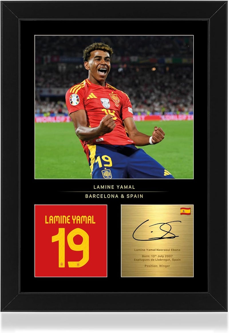 Win FC Lamine Yamal A4 Framed Photo Display - Image 1