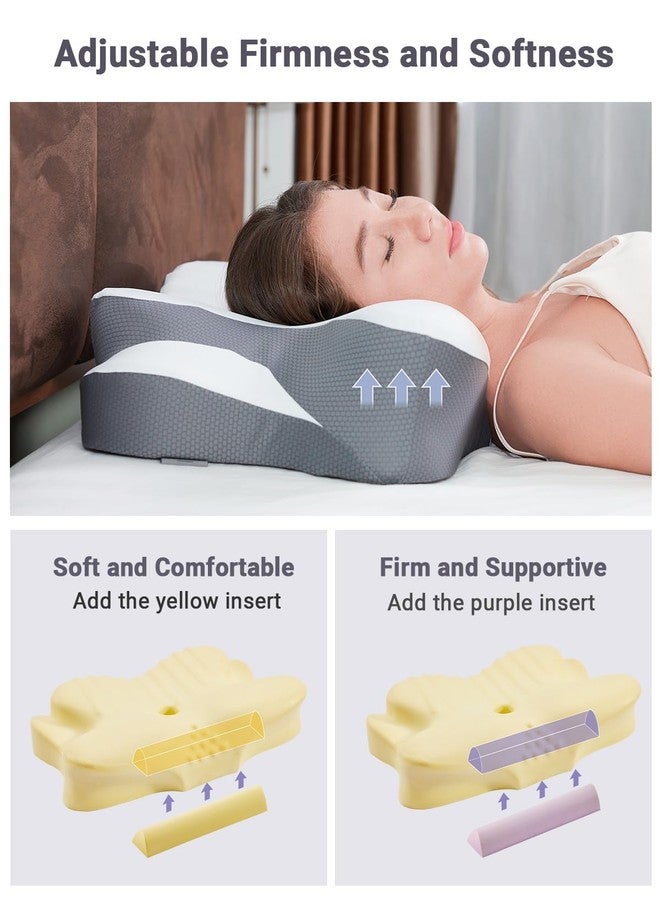 FAIORD Cervical Pillow for Neck and Shoulder Pain, Ergonomic Contour Orthopedic Pillow with Cooling Pillow Covers & Support Sticks, Memory Foam Pillows for Side, Back and Stomach Sleepers Pain Relief - Image 2