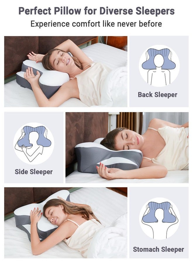 FAIORD Cervical Pillow for Neck and Shoulder Pain, Ergonomic Contour Orthopedic Pillow with Cooling Pillow Covers & Support Sticks, Memory Foam Pillows for Side, Back and Stomach Sleepers Pain Relief - Image 4