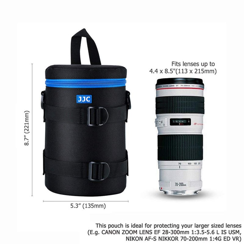JJC Camera Lens Pouch Case for Canon EF 70-200mm EF 28-300mm EF 70-300mm Nikon Nikkor AF-S 70-200mm AF 80-200mm & More, Zipper Polyester Lens Protective Bag Interior Size 4.3x7.5” - Image 4
