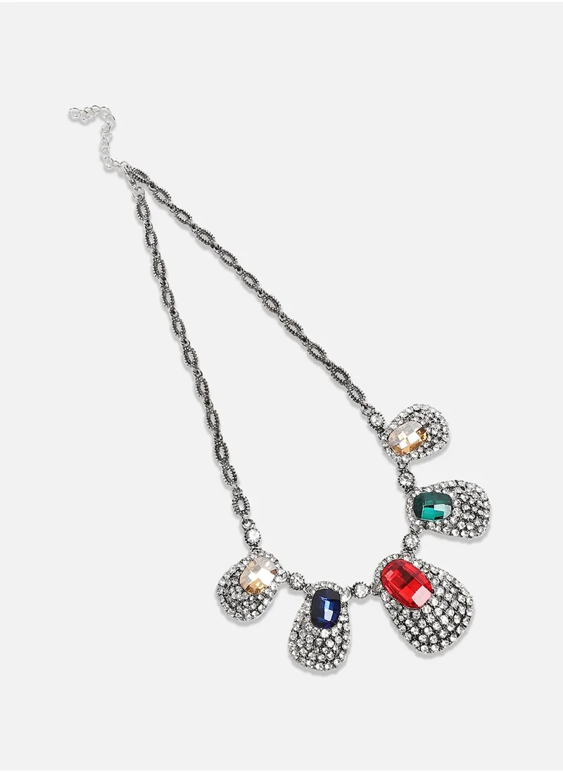 SOHI Crystal Aurora Collar Necklace