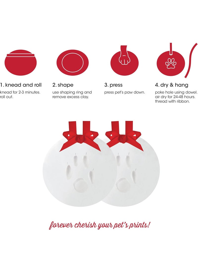 pearhead Pearhead Pawprints 2Pack Christmas Ornament DIY No Mess Pet Paw Print Holiday Keepsake Kit Dog or Cat Stocking Stuffer Gift for Pet Parents Paw Print Ornament for The Holidays  - Image 3