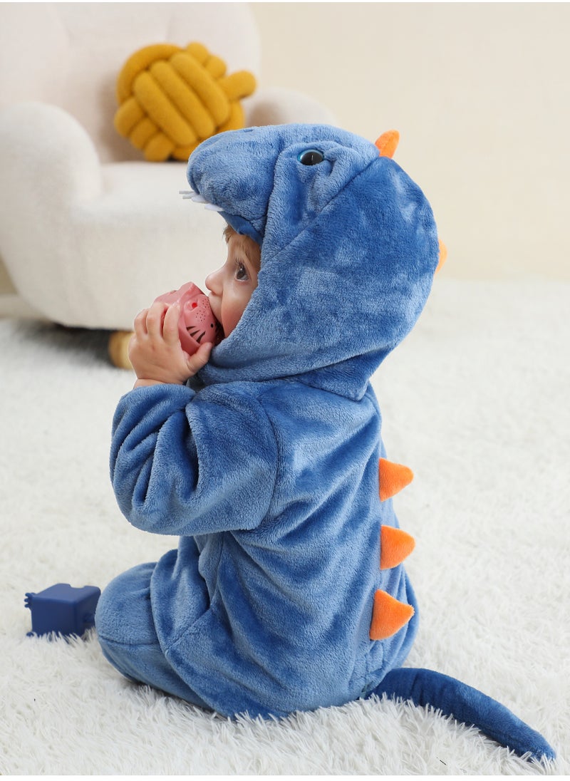 Loquat - Flannel Children's Climbing Clothes Baby Autumn Winter Long Sleeved Clothes Jumpsuit Newborn Cartoon Jumpsuit - Image 1