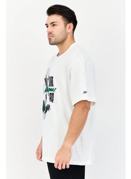 Reebok Men Sportswear Fit Short Sleeves Outdoor T-shirt, White  - Image 3