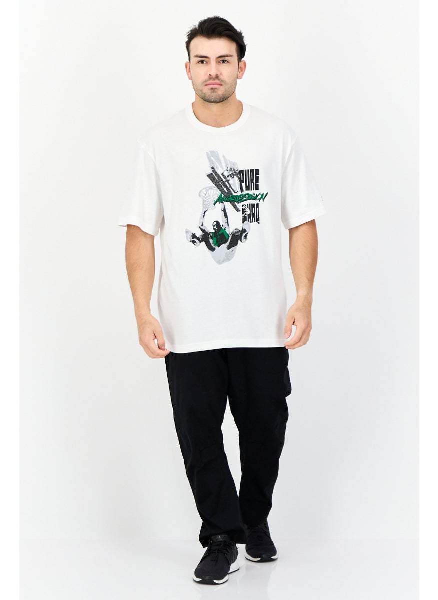 Reebok Men Sportswear Fit Short Sleeves Outdoor T-shirt, White  - Image 4