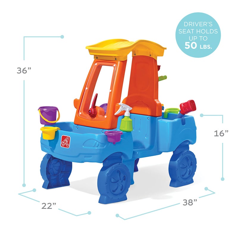 Step2 Car Wash Splash Center, Kids Water Table & Pretend Play Car, Activity Sensory Playset, Summer Outdoor Toys, 13 Piece Water Toy Accessories, For Toddlers 3+ Years Old - Image 2