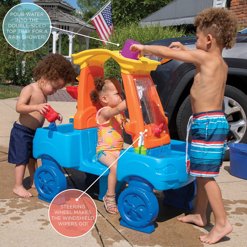Step2 Car Wash Splash Center, Kids Water Table & Pretend Play Car, Activity Sensory Playset, Summer Outdoor Toys, 13 Piece Water Toy Accessories, For Toddlers 3+ Years Old - Image 5