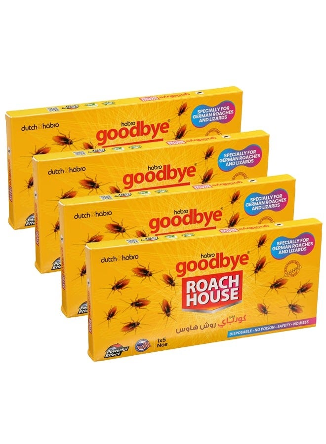 مصائد الغراء للصراصير والحشرات من هابرو روتش هاوس، 5 قطع × 4 = 20 قطعة