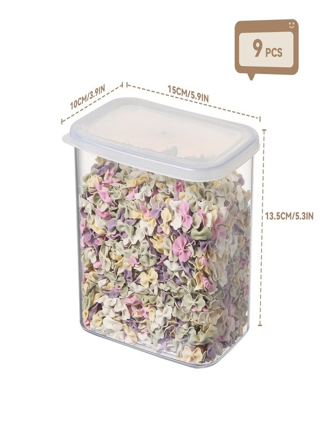 novelinks Clear Plastic Jars with Lids, Reusable Empty Rectangular Storage Containers for Household and Kitchen Organizing (9 Pack Medium) - Image 5