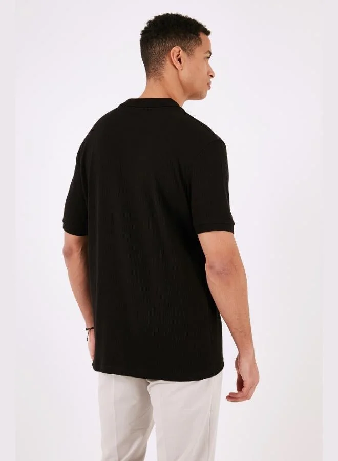 Buratti  Buratti Cotton Regular Fit Zippered Polo Collar T Shirt Men's Polo Collar T-Shirt 5902738 for Men | Best Price UAE