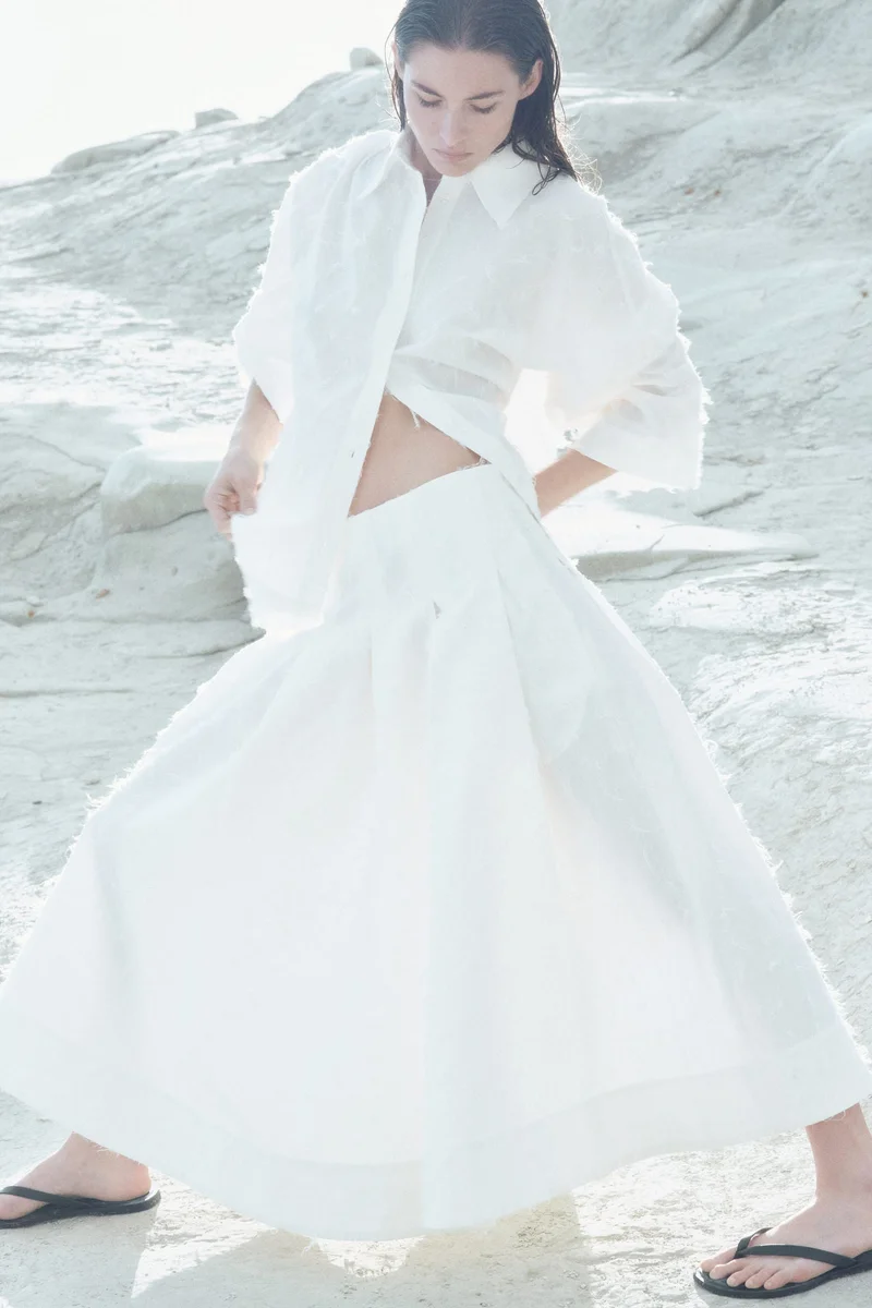 H&M Fringed A-line skirt