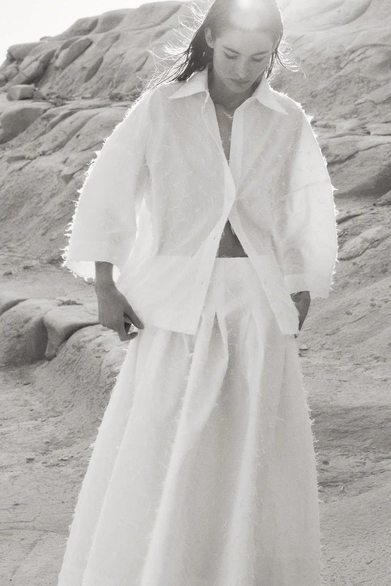 H&M Fringed A-line skirt