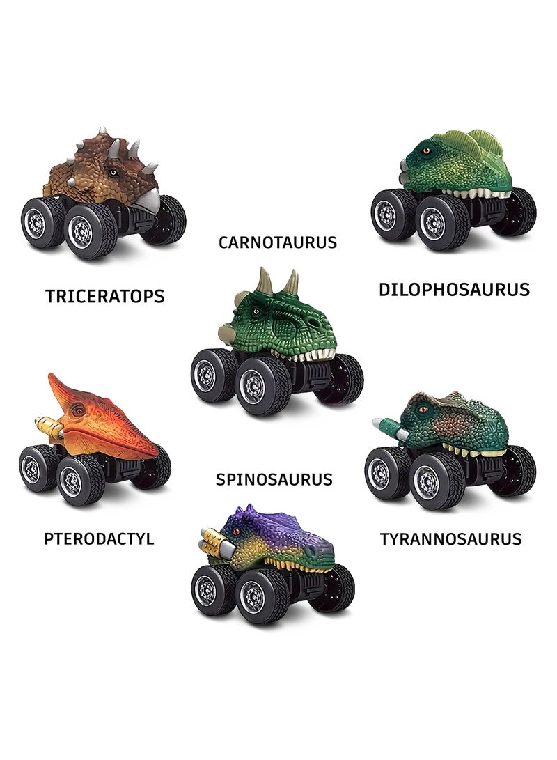 SYOSI Dinosaur Toys Pull Back Cars, Dino Car Toy Set for Kids, Pull Back Vehicles for Dinosaur Games, Birthday Gifts for Age 2 3 4 5 6 Year Old Toddlers Boys Girls (6 Pack) - Image 4