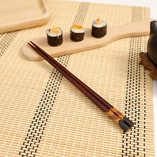 HuaLan Japanese Natural Wood Chopstick Set Reusable Classic Style Chopsticks Non-slip Design Chop Sticks 5 Pairs Gift Set - Image 5