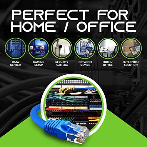 GEARIT 24 حزمة، كابل إيثرنت Cat5e بطول 3 أقدام - كابل شبكة LAN RJ45 خالي من العوائق، أسود - Image 3