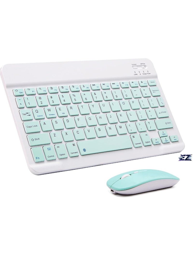 ELTRAZONE Arabic and English Bluetooth Keyboard and Mouse Combo, Ultra-Slim Portable Compact Wireless Mouse Keyboard Set for IOS Android Windows Tablet Phone iPhone iPad Pro Air Mini  - Image 1