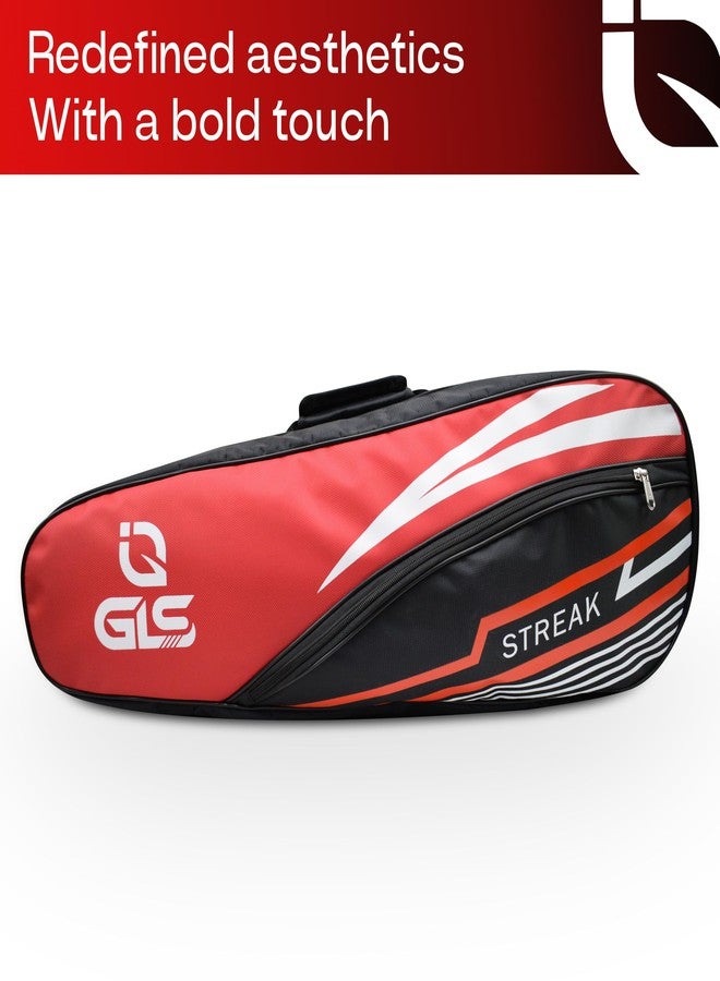 GLS Streak Badminton Kit-Bag |Double Zipper |Bag with Front Zipper Pocket Polyester (Multicolor, Kit Bag) - Image 5