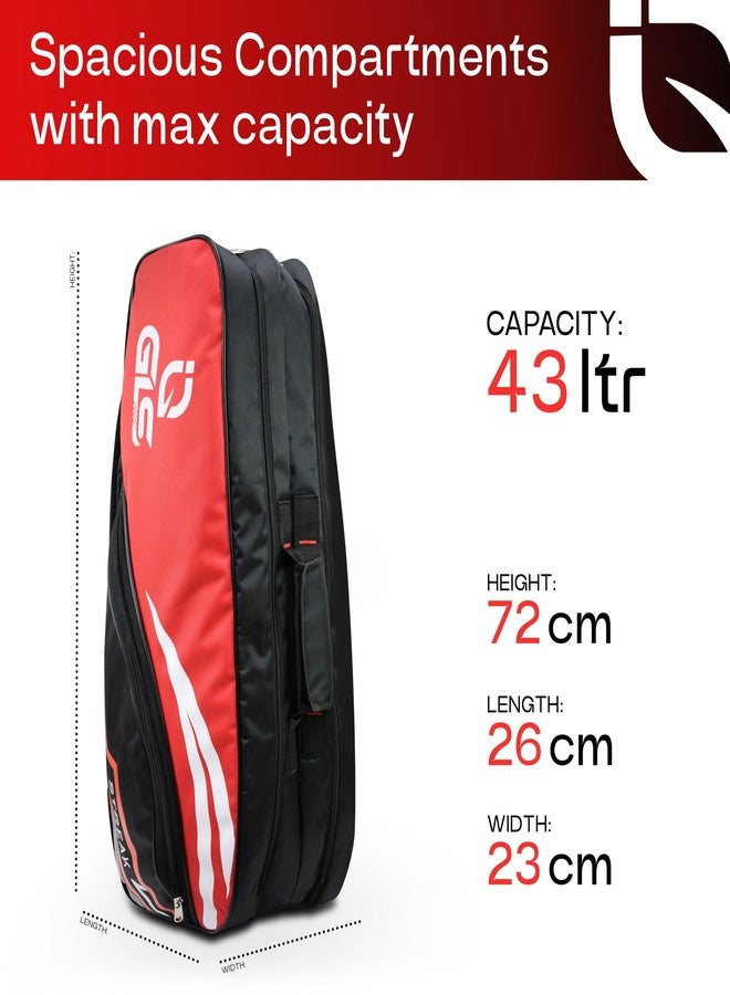 GLS Streak Badminton Kit-Bag |Double Zipper |Bag with Front Zipper Pocket Polyester (Multicolor, Kit Bag) - Image 3