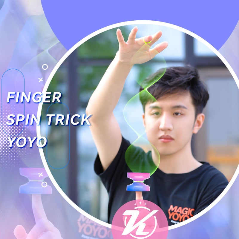 MAGICYOYO K2 Crystal Yoyo for Kids Beginners, Responsive Yoyo with Unresponsive Bearing for Replacement, Plastic Yo-yo Professional with 12 Yo yo Strings, Case Bag, Yo-Yo Accessory Set-Blue Pink - Image 3