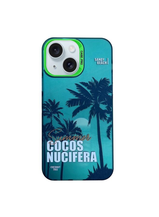 S-TOP Case For iPhone 15 Creative Oil Painting Colorful Sunset Scenery TPU + PC Shockproof Phone Case - Image 1