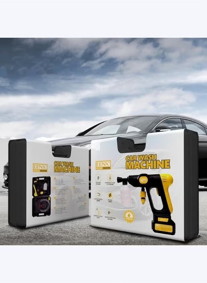 دينكس غسالة سيارات عالية الضغط 21 فولت - غسالة سيارات - مسدس غسيل كهربائي لاسلكي محمول عالي الضغط، يُستخدم لتنظيف الأرضيات وغسيل السيارات وري الحدائق | 180 واط - Image 1