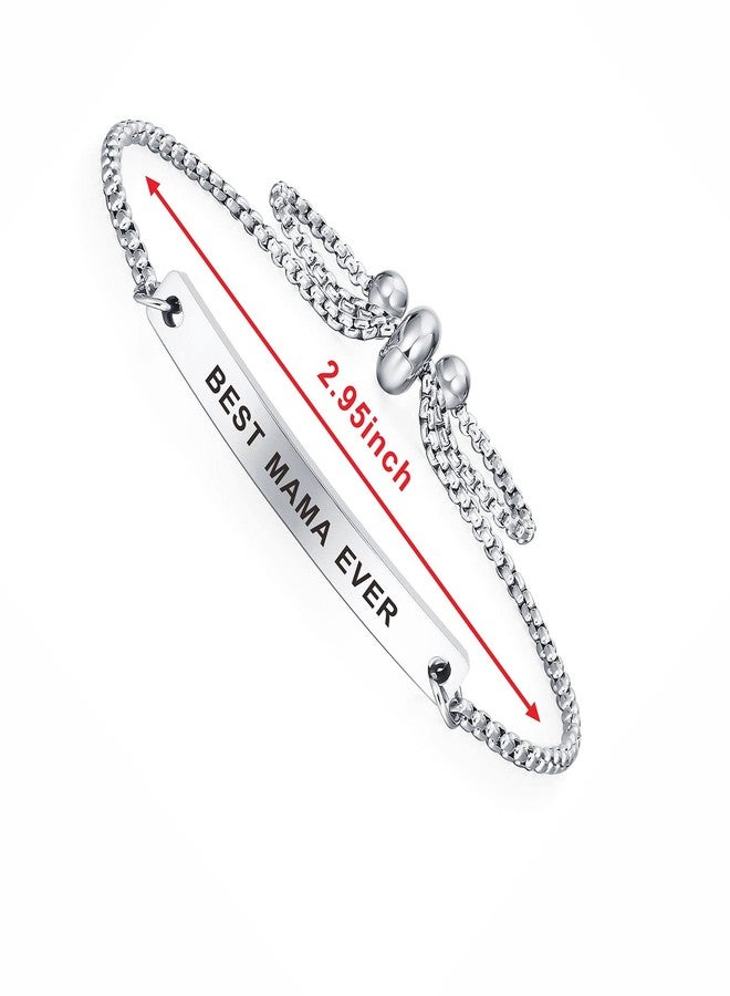 SOUSYOKYO Mama Mothers Day Bracelet Jewelry, Best Mama Ever Gifts for Women Birthday Present Stuff - Image 2