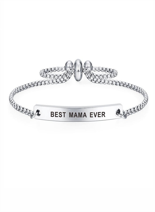SOUSYOKYO Mama Mothers Day Bracelet Jewelry, Best Mama Ever Gifts for Women Birthday Present Stuff - Image 1