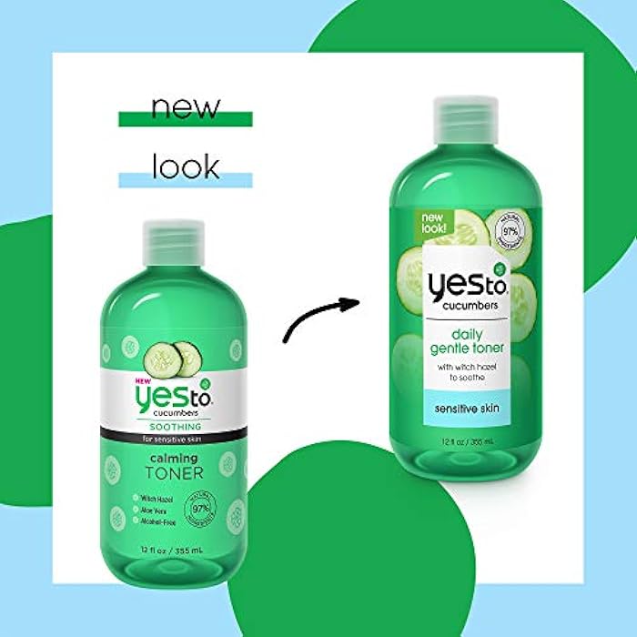 Yes To Cucumbers, Soothing + Calming Toner 12 Fl Oz, Sensitive Skin, Balance Tone, Hydrate, Nourish & Calm Skin Witch Hazel + Aloe Vera, Vegan, 97% Natural - Image 2