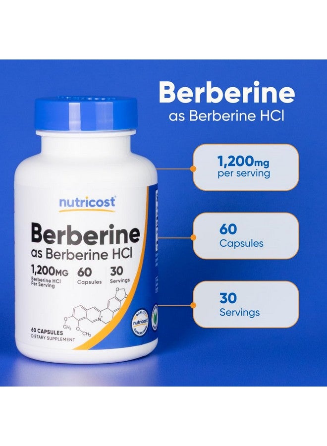 Nutricost نوتريكوست بيربرين HCl 1200 ملغ ، 60 كبسولة نباتية - خالية من الغلوتين وغير معدلة وراثيًا - Image 5